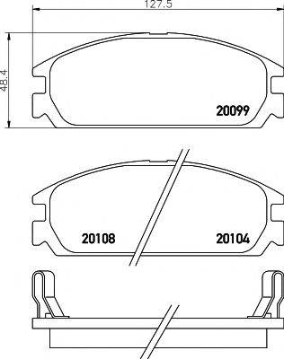 HELLA PAGID 8DB355006261 Комплект гальмівних колодок, дискове гальмо