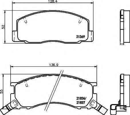 HELLA PAGID 8DB355006451 Комплект гальмівних колодок, дискове гальмо