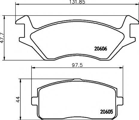 HELLA PAGID 8DB355007231 Комплект гальмівних колодок, дискове гальмо