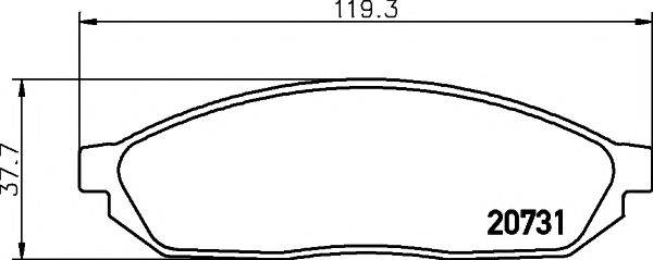 HELLA PAGID 8DB355007281 Комплект гальмівних колодок, дискове гальмо