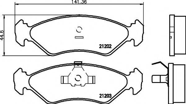 HELLA PAGID 8DB355007391 Комплект гальмівних колодок, дискове гальмо