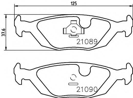 HELLA PAGID 8DB355007521 Комплект гальмівних колодок, дискове гальмо