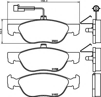 HELLA PAGID 8DB355007901 Комплект гальмівних колодок, дискове гальмо