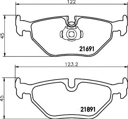 HELLA PAGID 8DB355007981 Комплект гальмівних колодок, дискове гальмо