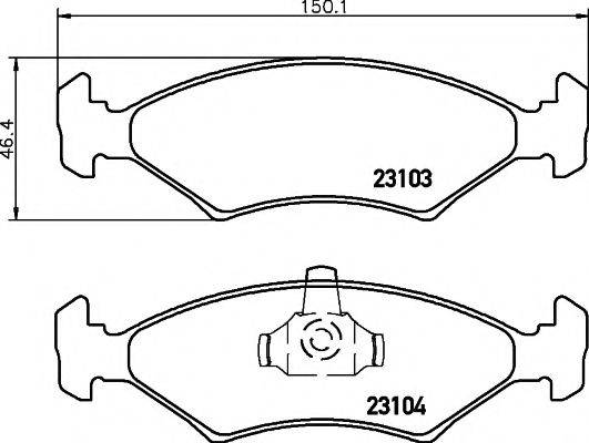 HELLA PAGID 8DB355008331 Комплект гальмівних колодок, дискове гальмо