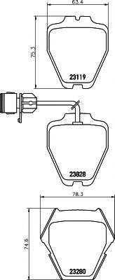 HELLA PAGID 8DB355008791 Комплект гальмівних колодок, дискове гальмо