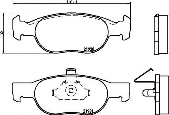 HELLA PAGID 8DB355009231 Комплект гальмівних колодок, дискове гальмо