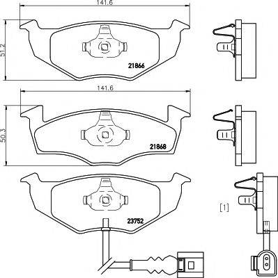 HELLA PAGID 8DB355009801 Комплект гальмівних колодок, дискове гальмо