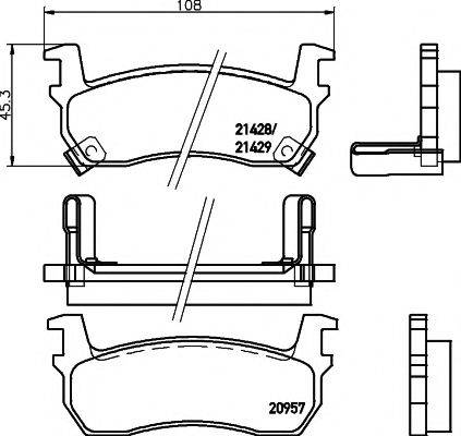 HELLA PAGID 8DB355010421 Комплект гальмівних колодок, дискове гальмо