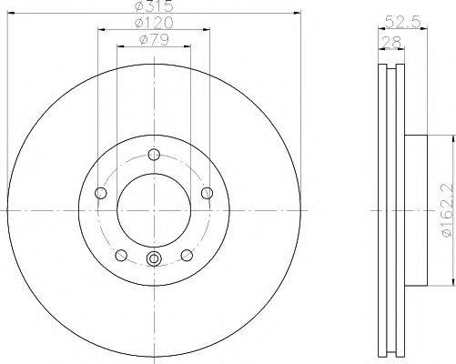 HELLA PAGID 8DD355104091 гальмівний диск