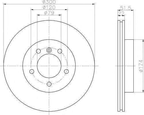 HELLA PAGID 8DD355106541 гальмівний диск