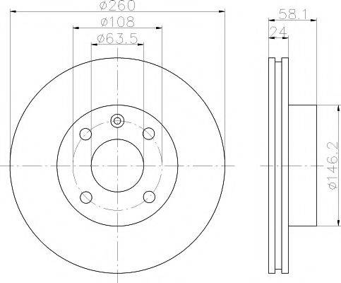 HELLA PAGID 8DD355100721 гальмівний диск