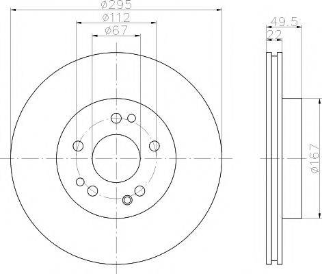 HELLA PAGID 8DD355102761 гальмівний диск