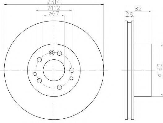 HELLA PAGID 8DD355102701 гальмівний диск