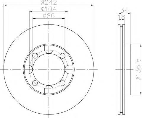 HELLA PAGID 8DD355101151 гальмівний диск