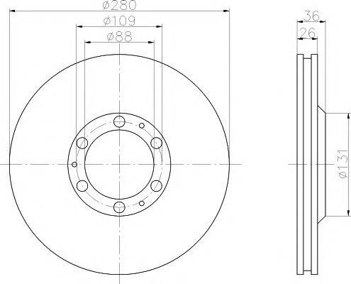 HELLA PAGID 8DD355106001 гальмівний диск