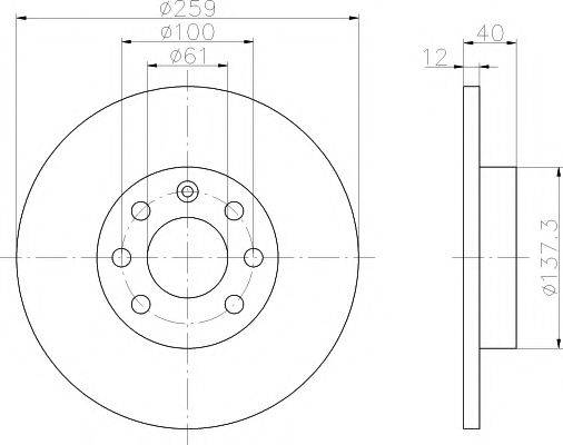 HELLA PAGID 8DD355102201 гальмівний диск