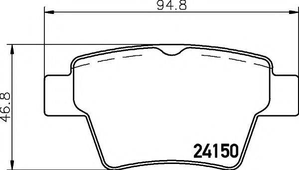 HELLA PAGID 8DB355011821 Комплект гальмівних колодок, дискове гальмо