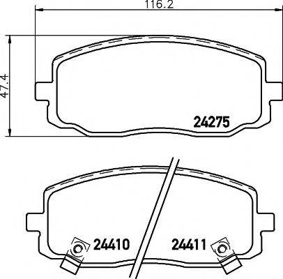 HELLA PAGID 8DB355006571 Комплект гальмівних колодок, дискове гальмо