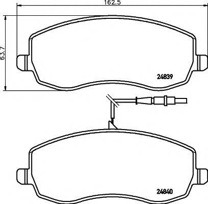 HELLA PAGID 8DB355013871 Комплект гальмівних колодок, дискове гальмо