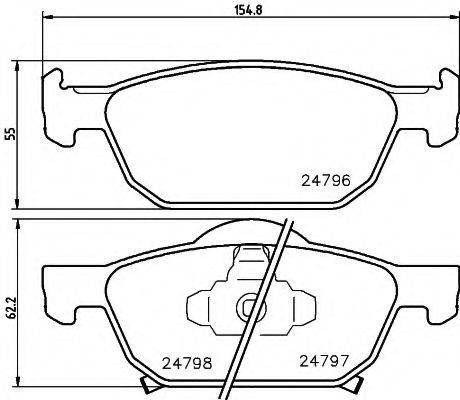 HELLA PAGID 8DB355013891 Комплект гальмівних колодок, дискове гальмо