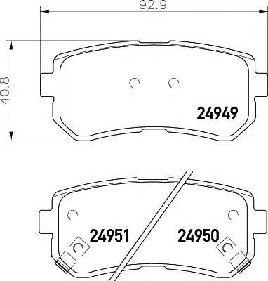 HELLA PAGID 8DB355014911 Комплект гальмівних колодок, дискове гальмо