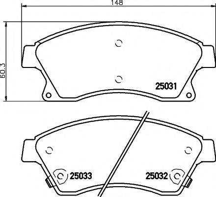 HELLA PAGID 8DB355015231 Комплект гальмівних колодок, дискове гальмо