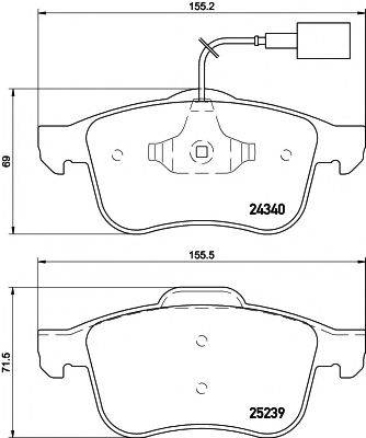 HELLA PAGID 8DB355015531 Комплект гальмівних колодок, дискове гальмо