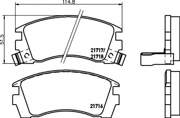 HELLA PAGID 8DB355016551 Комплект гальмівних колодок, дискове гальмо