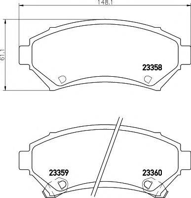 HELLA PAGID 8DB355016951 Комплект гальмівних колодок, дискове гальмо