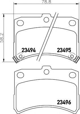 HELLA PAGID 8DB355017121 Комплект гальмівних колодок, дискове гальмо