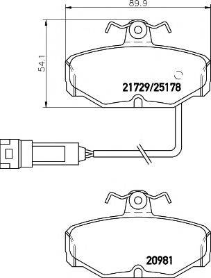 HELLA PAGID 8DB355017631 Комплект гальмівних колодок, дискове гальмо