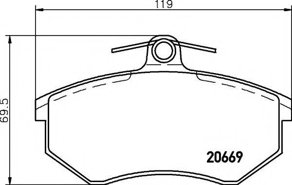 HELLA PAGID 8DB355017641 Комплект гальмівних колодок, дискове гальмо