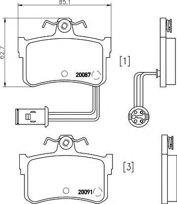 HELLA PAGID 8DB355017751 Комплект гальмівних колодок, дискове гальмо