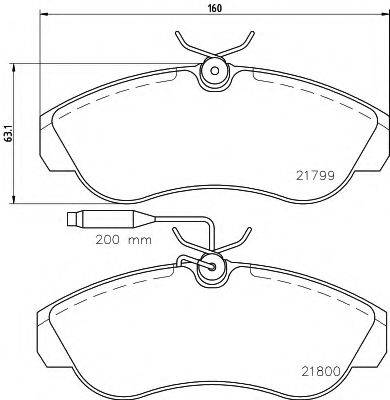 HELLA PAGID 8DB355018151 Комплект гальмівних колодок, дискове гальмо