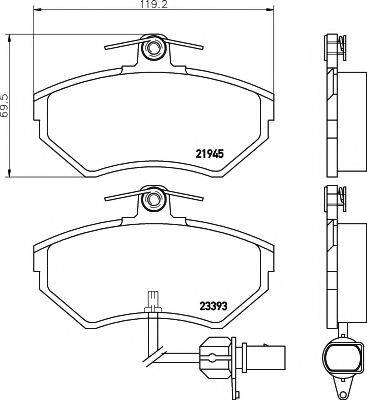 HELLA PAGID 8DB355018451 Комплект гальмівних колодок, дискове гальмо