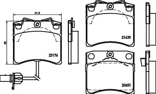 HELLA PAGID 8DB355018521 Комплект гальмівних колодок, дискове гальмо