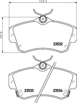 HELLA PAGID 8DB355018651 Комплект гальмівних колодок, дискове гальмо