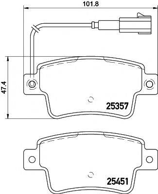 HELLA PAGID 8DB355019801 Комплект гальмівних колодок, дискове гальмо