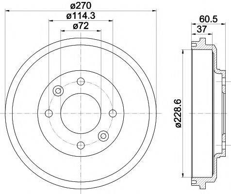 HELLA PAGID 8DT355301741 Гальмівний барабан