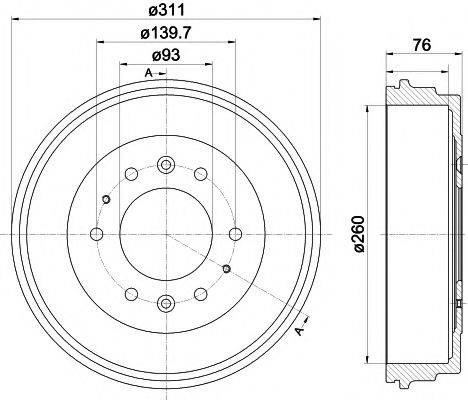 HELLA PAGID 8DT355301841 Гальмівний барабан