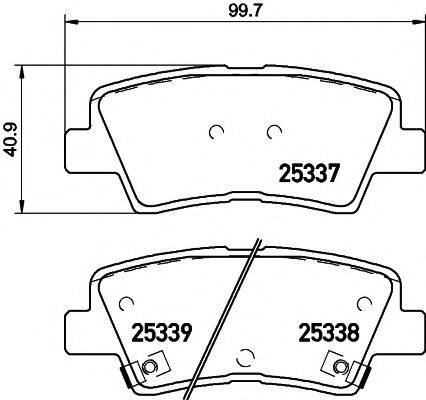 HELLA PAGID 8DB355019981 Комплект гальмівних колодок, дискове гальмо