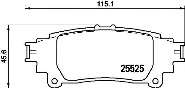 HELLA PAGID 8DB355020001 Комплект гальмівних колодок, дискове гальмо