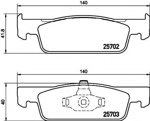 HELLA PAGID 8DB355020801 Комплект гальмівних колодок, дискове гальмо