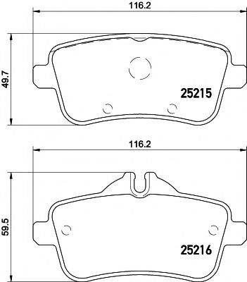 HELLA PAGID 8DB355020161 Комплект гальмівних колодок, дискове гальмо