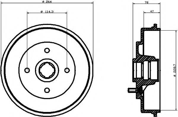 HELLA PAGID 8DT355302311 Гальмівний барабан