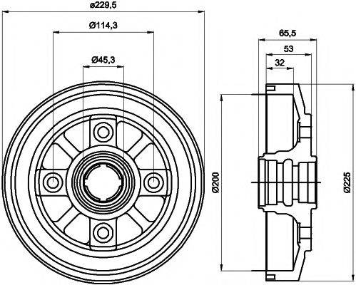 HELLA PAGID 8DT355302281 Гальмівний барабан