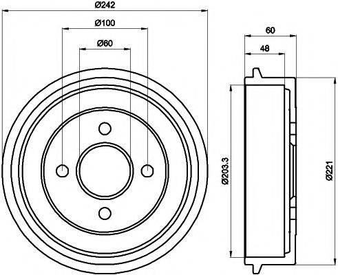 HELLA PAGID 8DT355302341 Гальмівний барабан