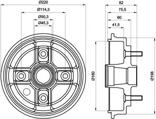 HELLA PAGID 8DT355302301 Гальмівний барабан