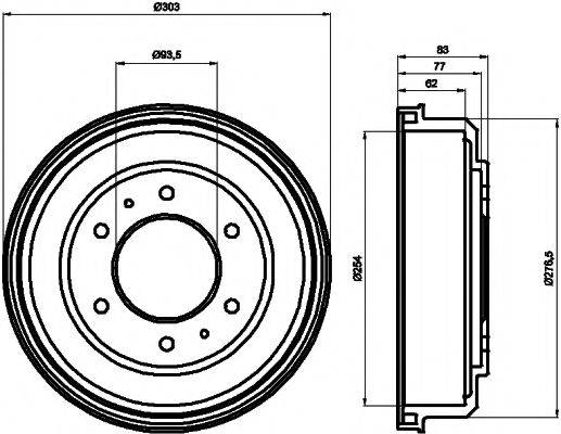 HELLA PAGID 8DT355302291 Гальмівний барабан